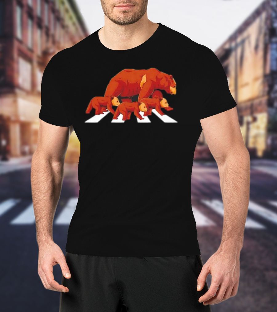 Crossing Road Bear Wildlife Wild Camping Campers Abbey Road Bear T-Shirt
