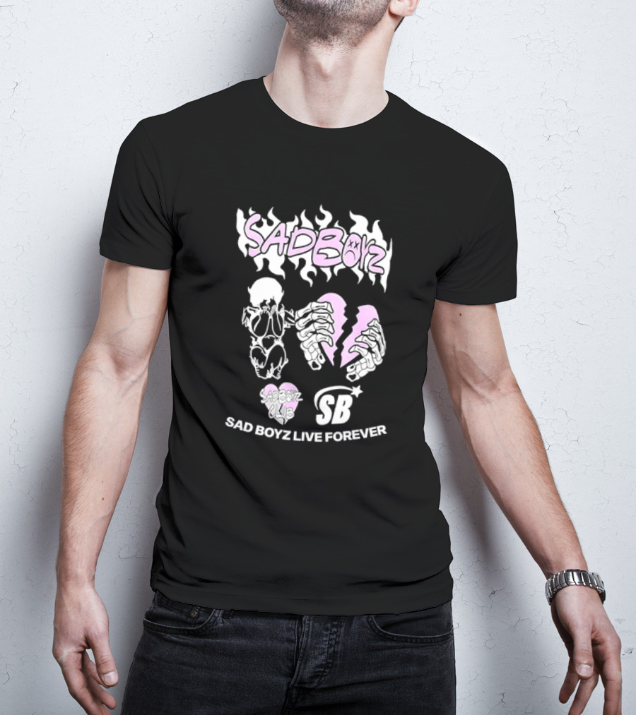 Sad Boyz Live Forever Sadboyz Sadboyz Club Corridos Tumbados H Belicos Mexico Music T-Shirt