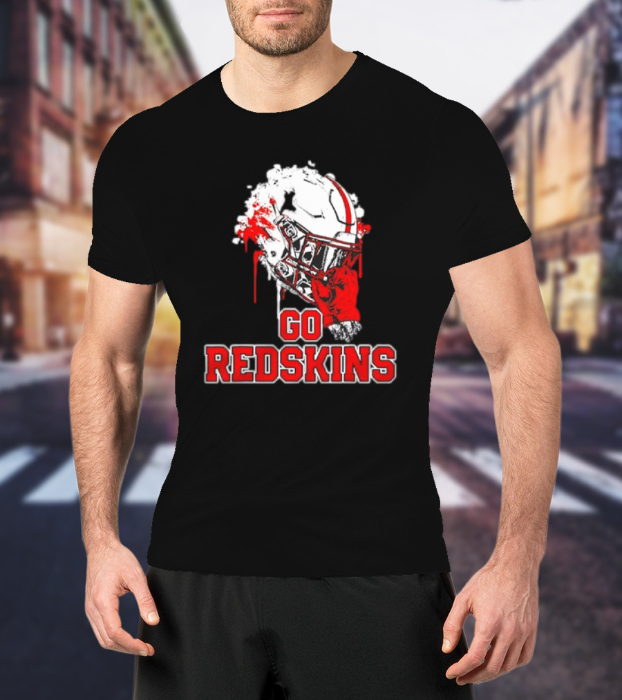 Go Redskins Helmet Burst T-Shirt
