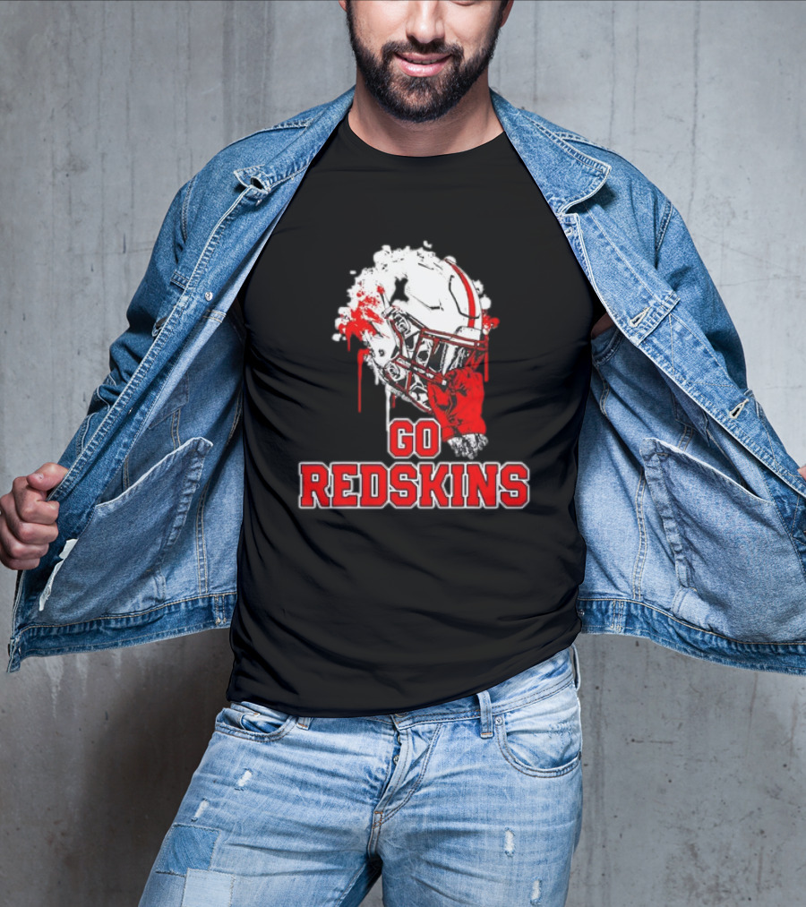 Go Redskins Helmet Burst T-Shirt