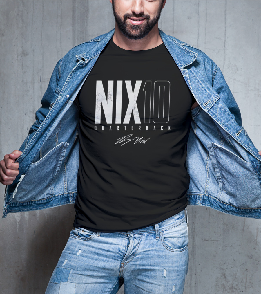 Nix 10 Quarterback Vintage Denver Broncos NFL Football Bo Nix Elite T-Shirt