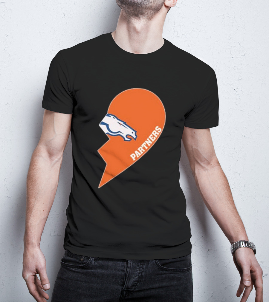 Denver Broncos Orange Half Heart Partners T-Shirt