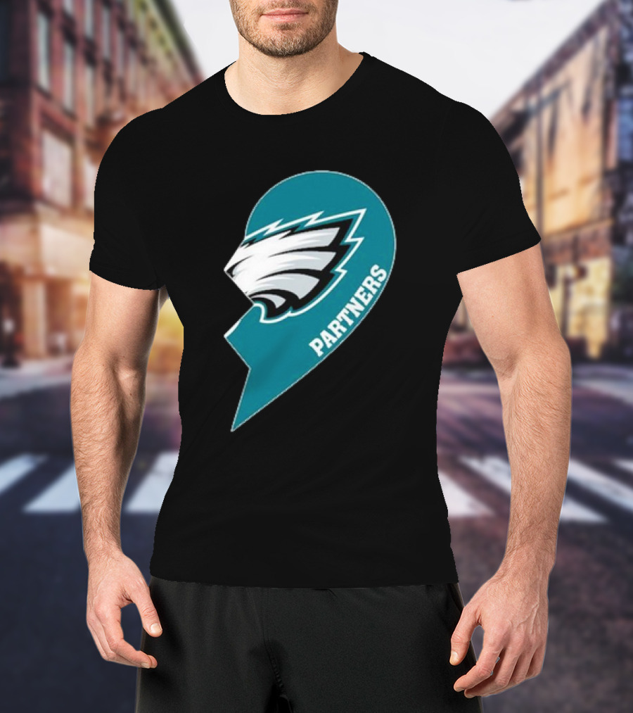 Philadelphia Eagles Partners Logo Half Heart T-Shirt