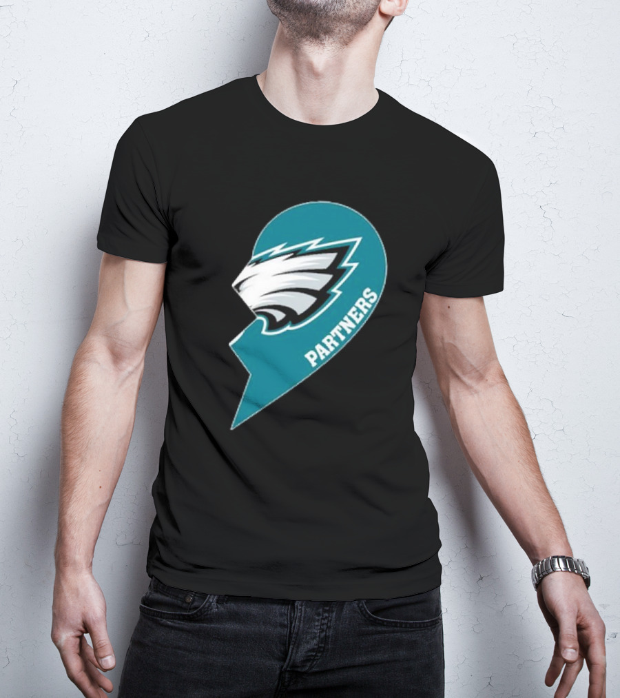 Philadelphia Eagles Partners Logo Half Heart T-Shirt