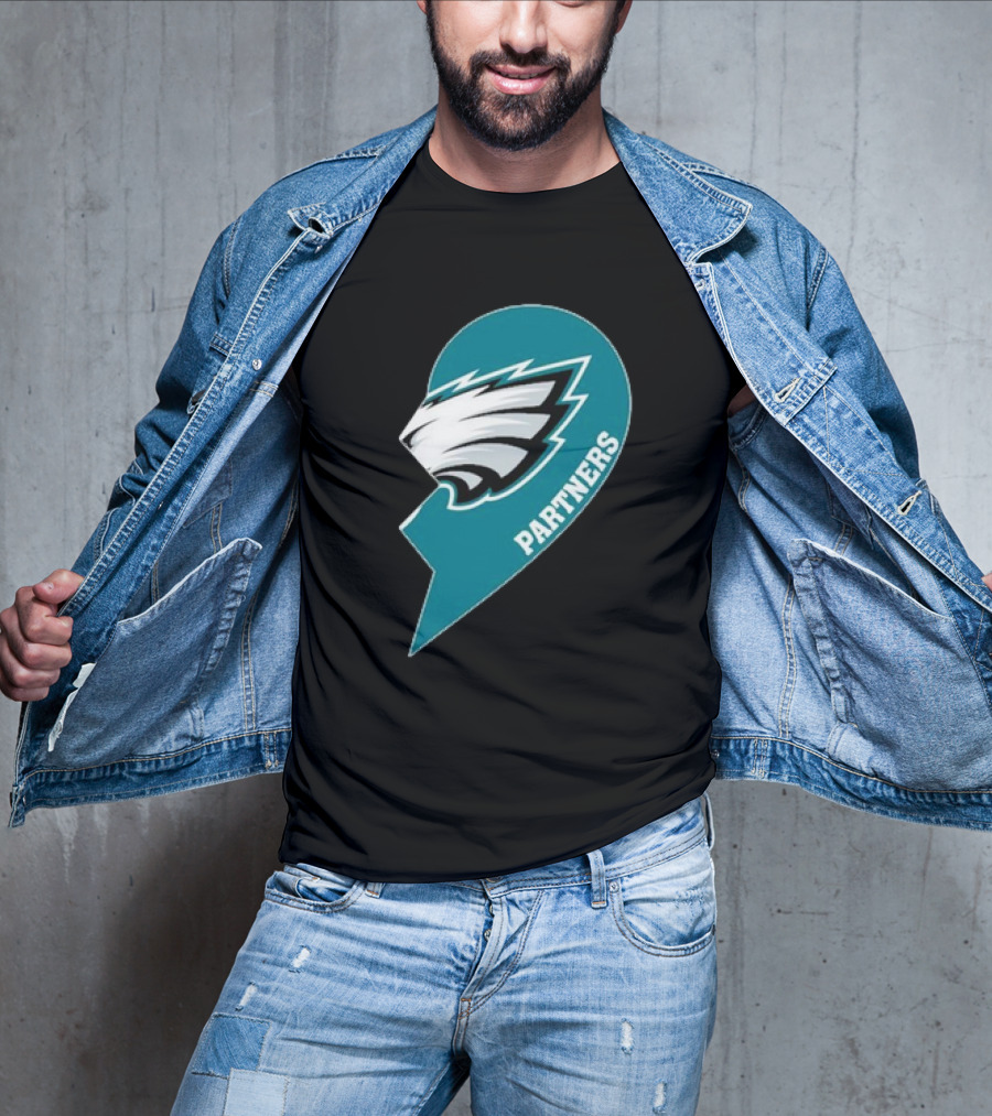 Philadelphia Eagles Partners Logo Half Heart T-Shirt