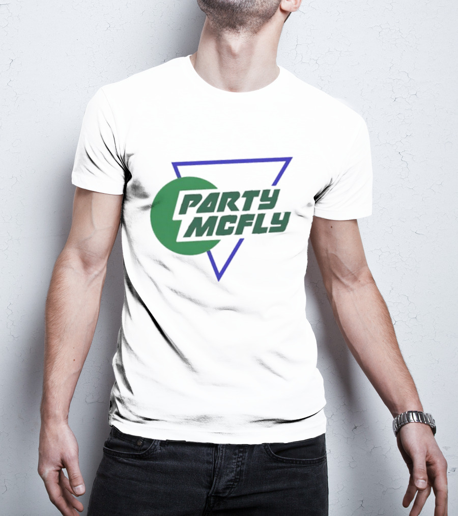 Party Mcfly Retro 80s Neon Triangle Circle T-Shirt