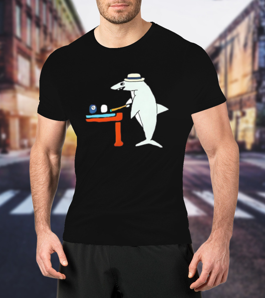 Pool Shark Meme Playing Billiards With Cue And Eight Ball T-Shirt
