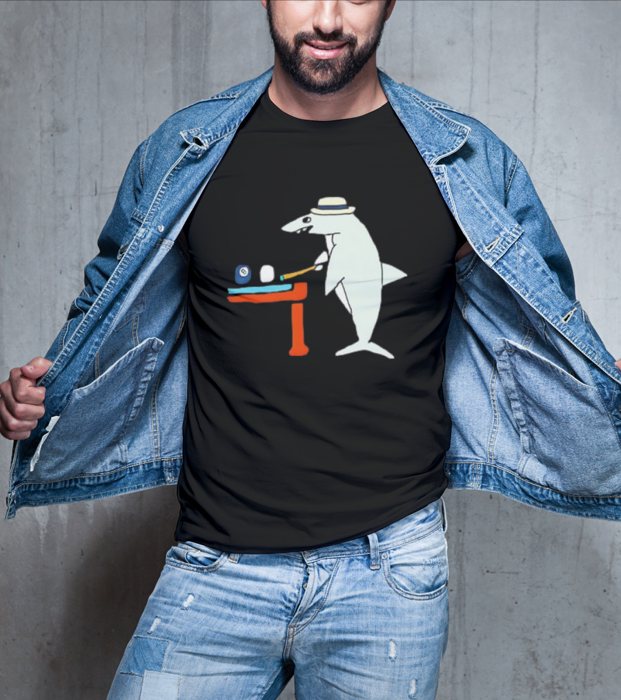 Pool Shark Meme Playing Billiards With Cue And Eight Ball T-Shirt