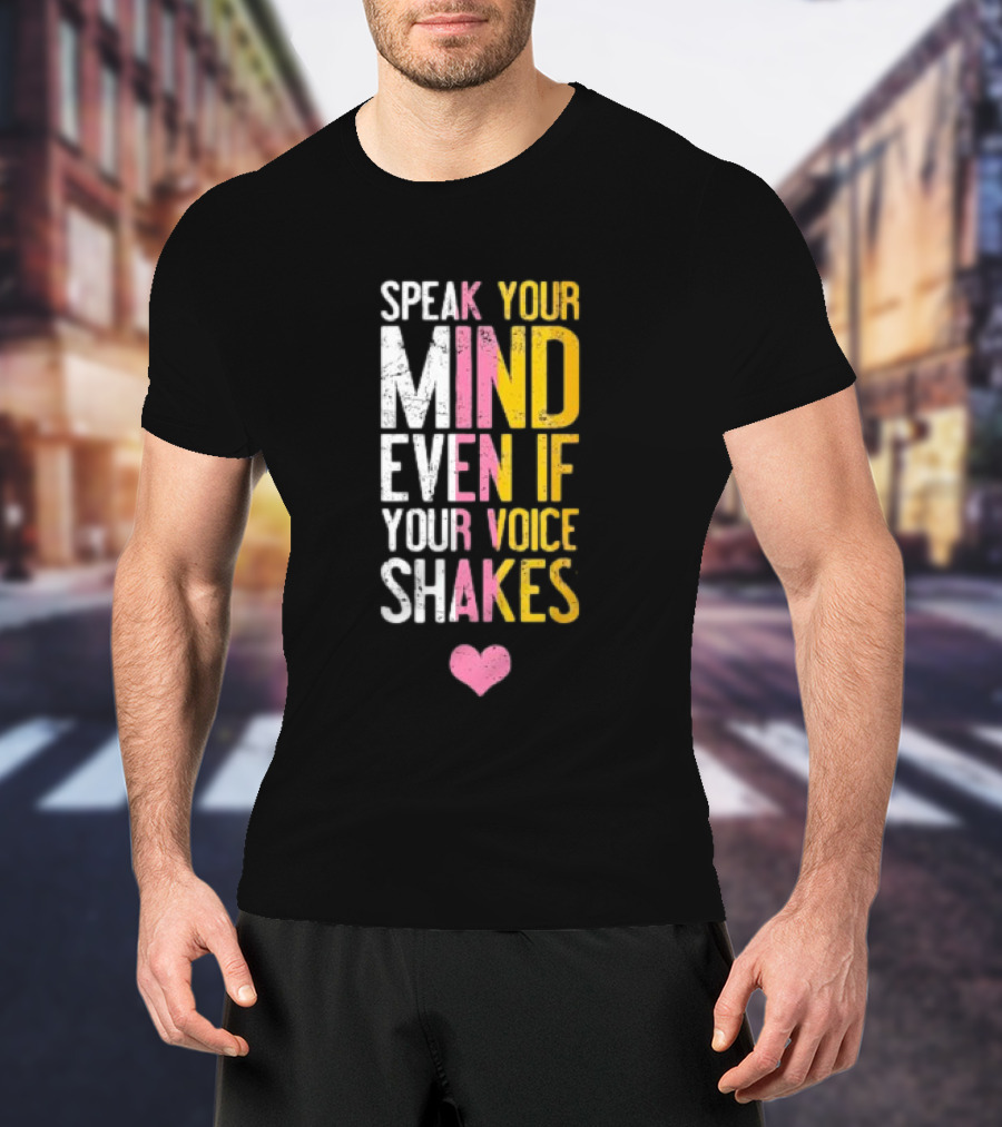 Speak Your Mind Even If Your Voice Shakes RBG Retro Heart T-Shirt
