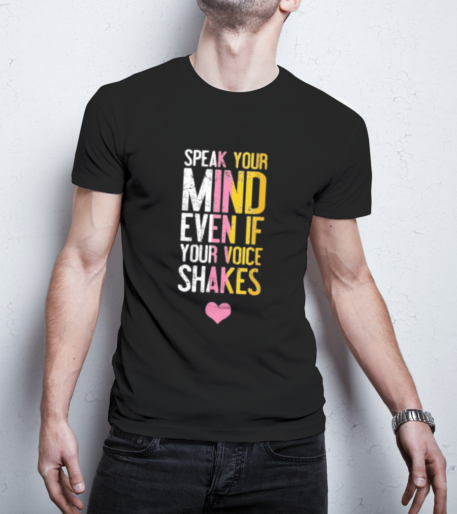 Speak Your Mind Even If Your Voice Shakes RBG Retro Heart T-Shirt