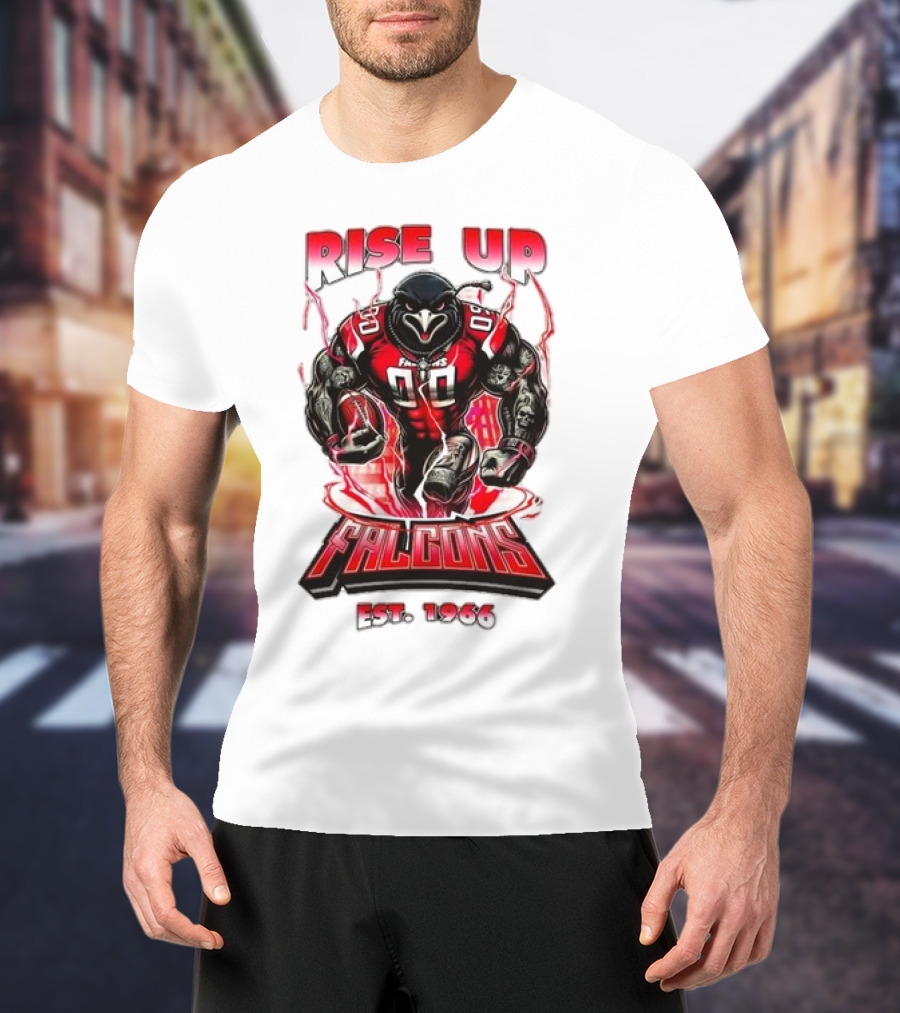 Rise Up Falcons Est 1966 Atlanta Falcons Mascot T-Shirt