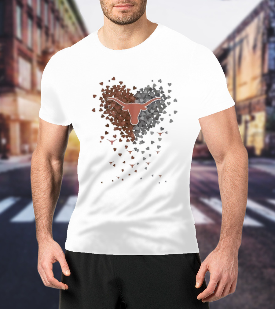 Heart Full Of Texas Longhorns Love T-Shirt