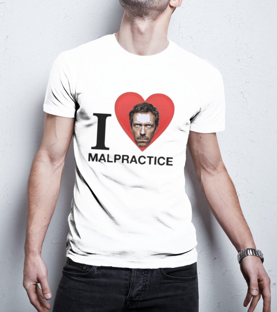 I Love Malpractice House MD Face In Heart T-Shirt