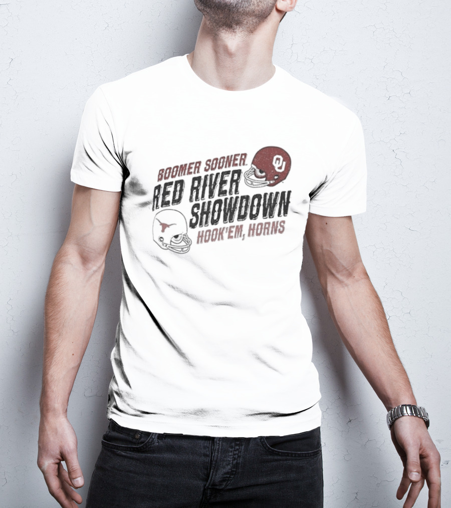 Boomer Sooner Hook 'Em Horns Red River Showdown OU Texas T-Shirt
