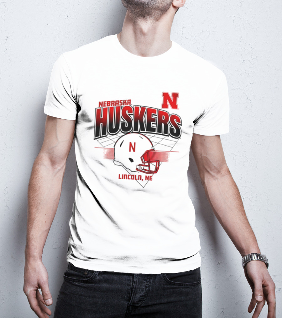 Nebraska Huskers Football Helmet Lincoln NE Grid Nebraska Licensed T-Shirt