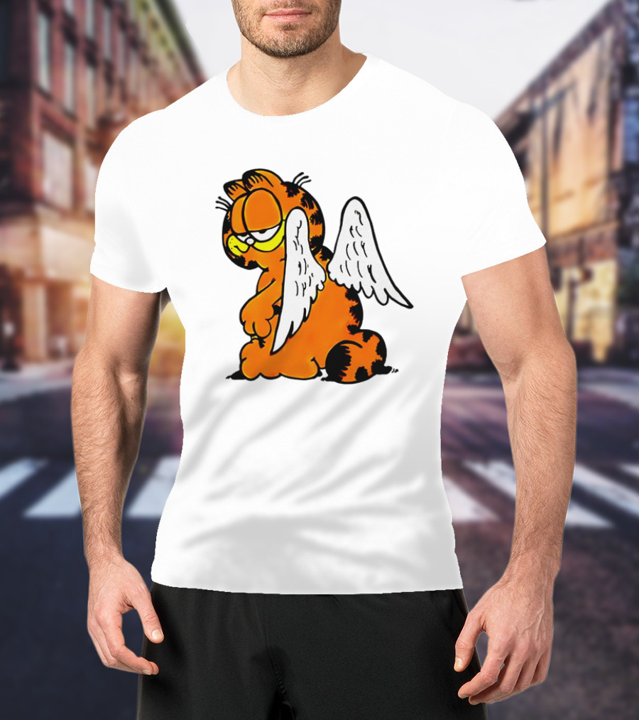 Angel Garfield Funny Vintage Comic Character With Wings T-Shirt