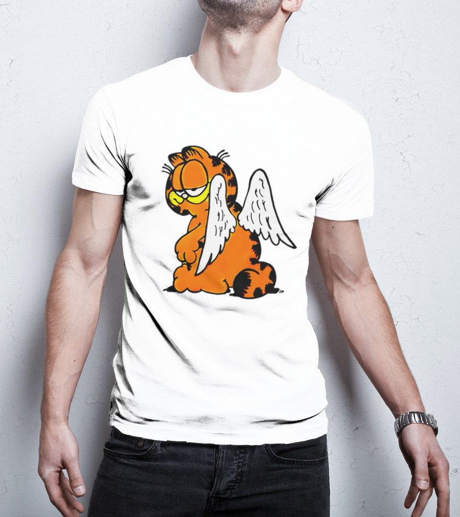 Angel Garfield Funny Vintage Comic Character With Wings T-Shirt