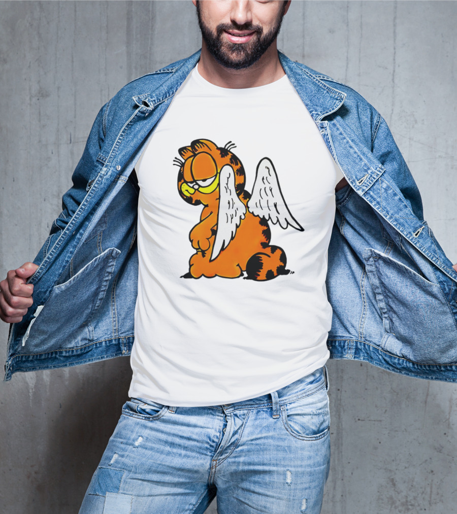 Angel Garfield Funny Vintage Comic Character With Wings T-Shirt