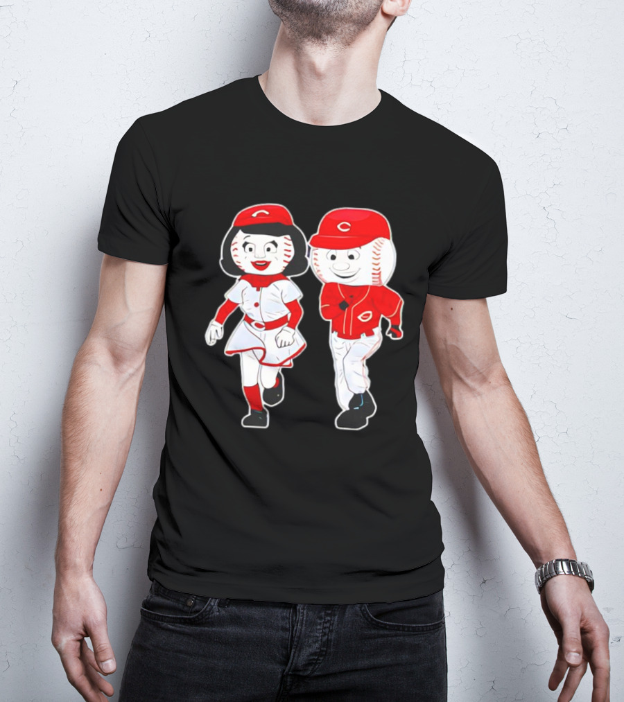 Cincinnati Reds Rosie Red And Mr. Red Mascots T-Shirt