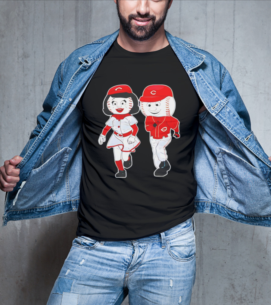 Cincinnati Reds Rosie Red And Mr. Red Mascots T-Shirt