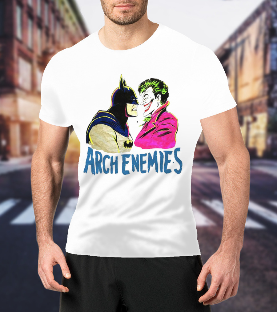 Batman Joker Arch Enemies Comics Face-Off Iconic Showdown T-Shirt