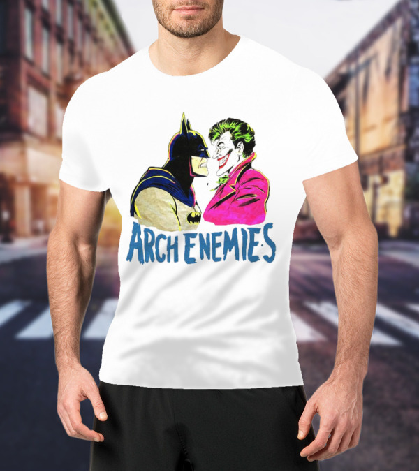 Batman Joker Arch Enemies Comics Face-Off Iconic Showdown T-Shirt
