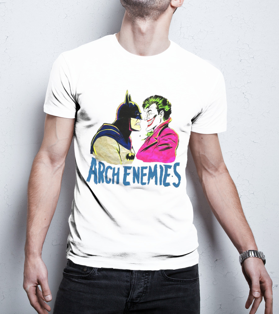 Batman Joker Arch Enemies Comics Face-Off Iconic Showdown T-Shirt
