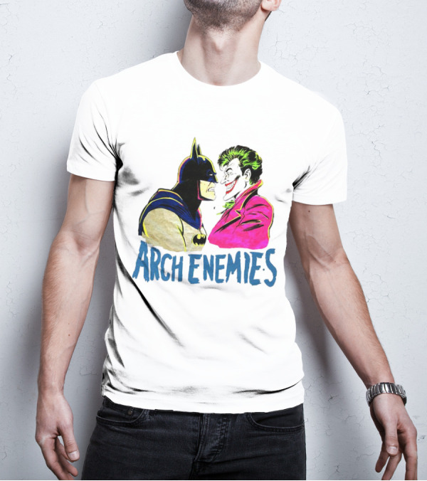 Batman Joker Arch Enemies Comics Face-Off Iconic Showdown T-Shirt
