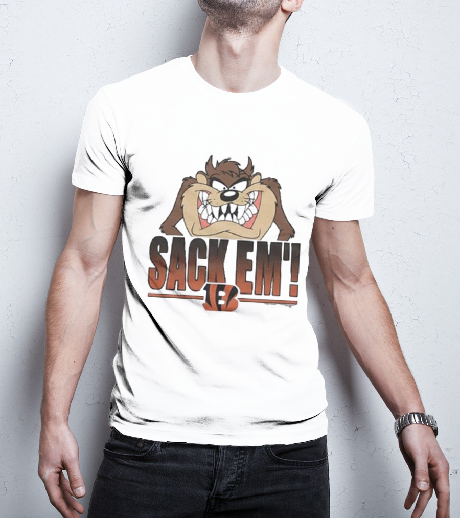 Taz Sack Em Looney Tunes Cincinnati Bengals Collaboration T-Shirt