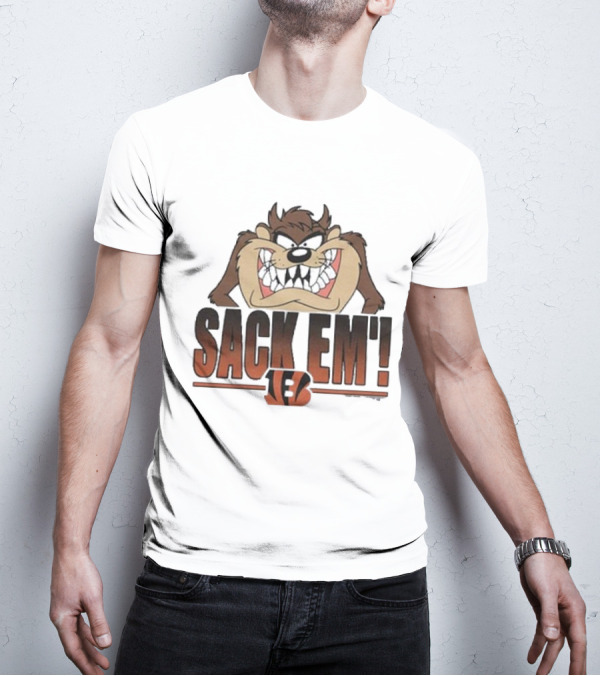 Taz Sack Em Looney Tunes Cincinnati Bengals Collaboration T-Shirt