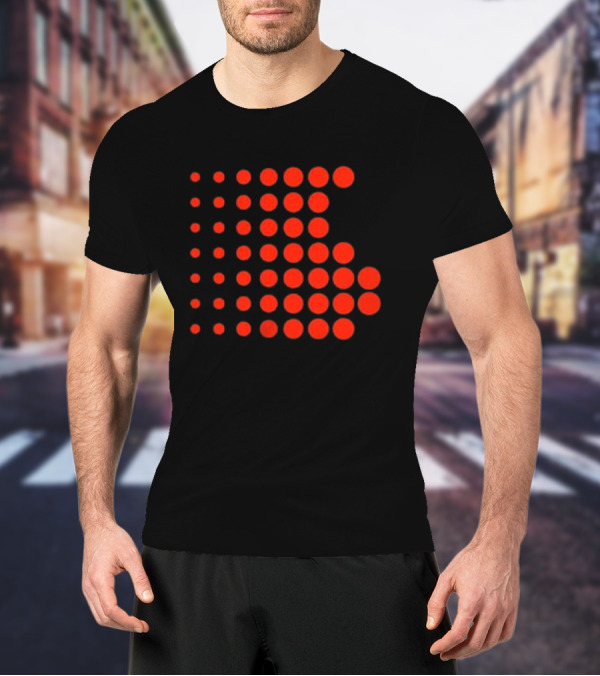 Os-0001 Tetris-Inspired Red Dot Matrix T-Shirt