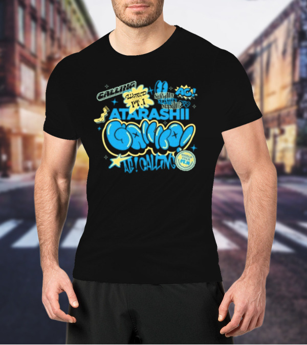 Atarashii Gakko AG At Calling Blue And Black Word Up Tour T-Shirt