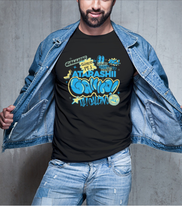 Atarashii Gakko AG At Calling Blue And Black Word Up Tour T-Shirt