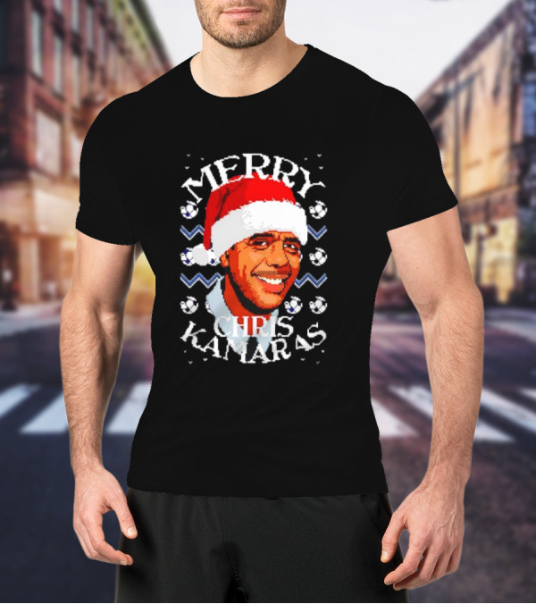 Merry Chris Kamaras Christmas Jumper Santa Hat Soccer Balls T-Shirt