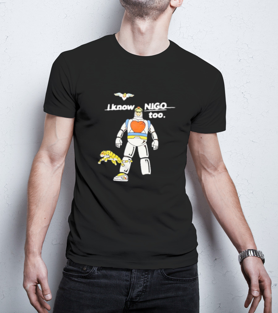I Know NIGO Too Robot Heart Tiger Bird T-Shirt
