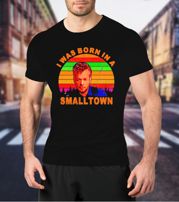 I Was Born In A Small Town Vintage John Mellencamp Retro Sunset T-Shirt