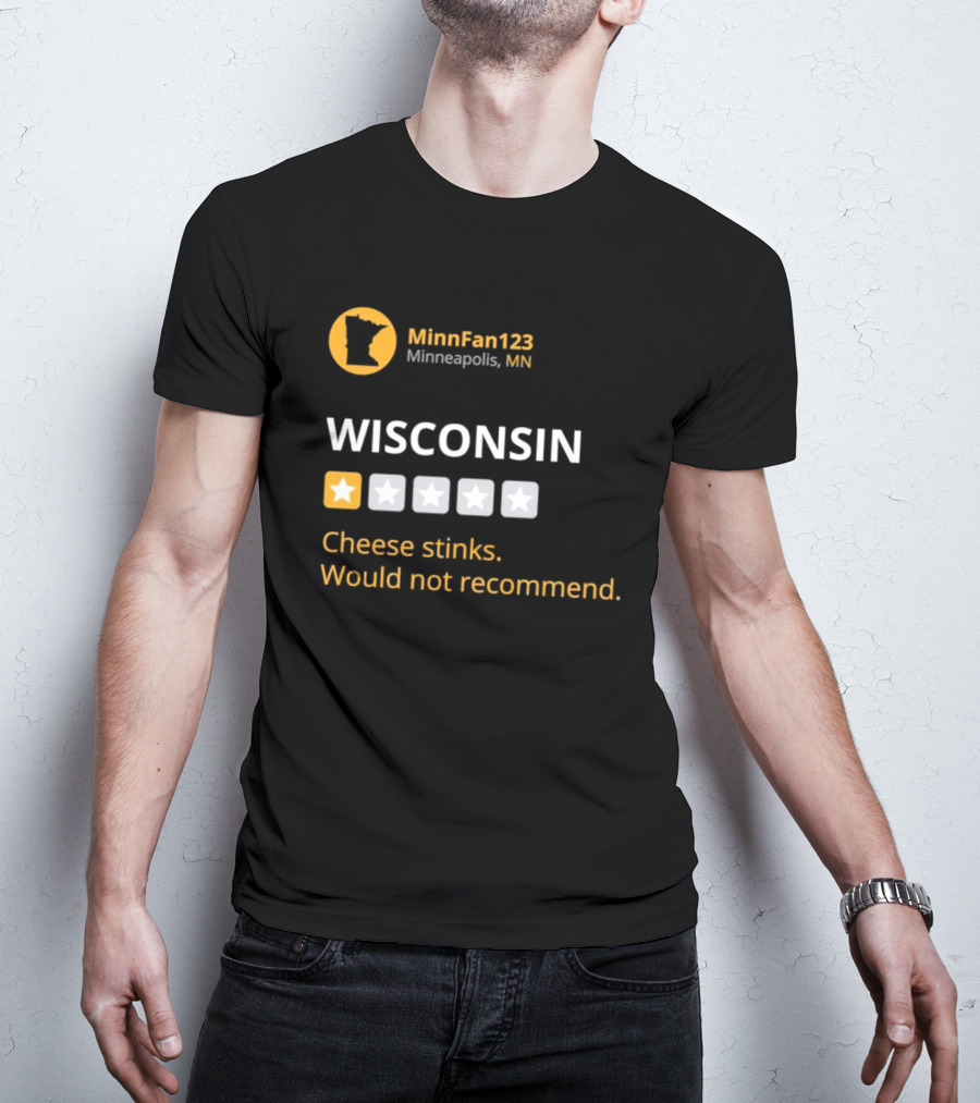 Minnesota Golden Gophers MinnFan123 Wisconsin Cheese Stinks Would Not Recommend T-Shirt