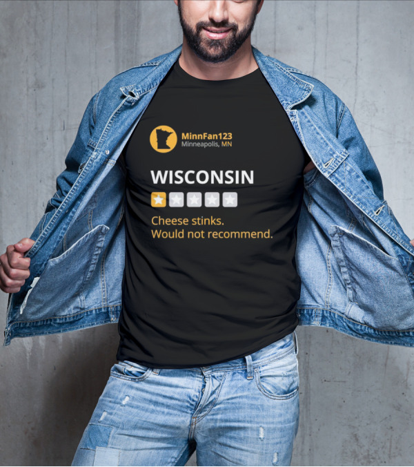 Minnesota Golden Gophers MinnFan123 Wisconsin Cheese Stinks Would Not Recommend T-Shirt