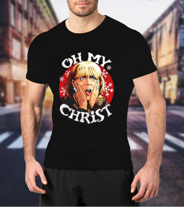 Oh My Christ Pam Christmas Jumper Holiday Snowflakes Classic Scene T-Shirt