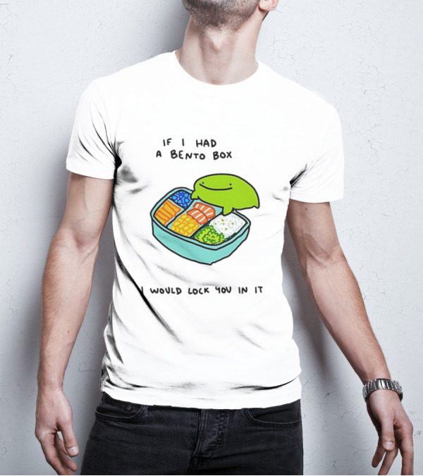 If I Had A Bento Box I Would Lock You In Cute Green Blob Character With Food T-Shirt