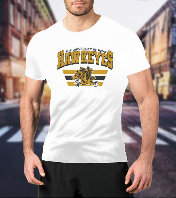 The University Of Iowa Hawkeyes Flying Mascot Sports T-Shirt