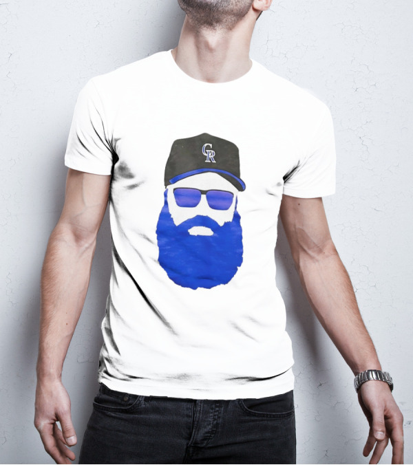 Charlie Blackmon Face Beard Sunglasses Colorado Rockies Baseball T-Shirt