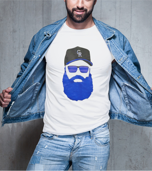 Charlie Blackmon Face Beard Sunglasses Colorado Rockies Baseball T-Shirt