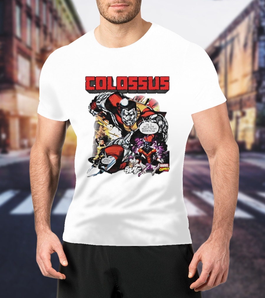 Colossus Quite Ready To Hit Something Marvel Comics Action Scene T-Shirt