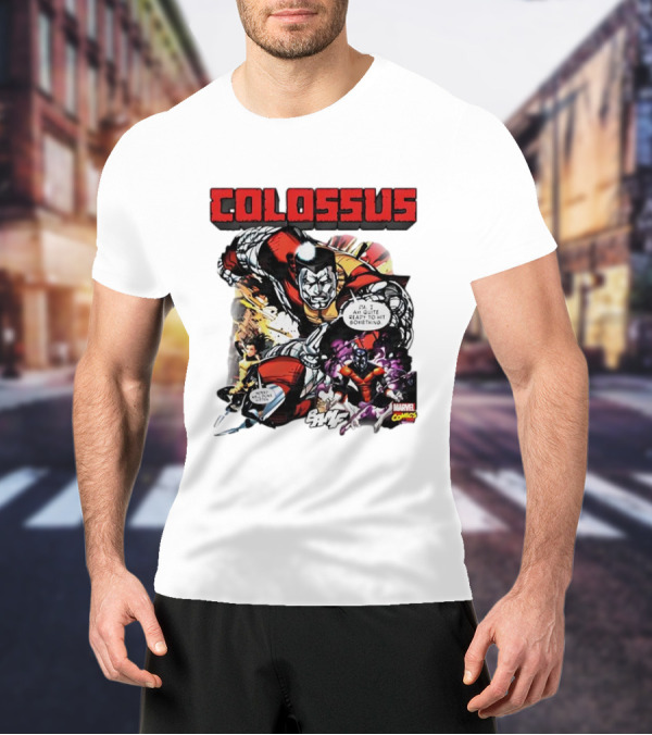 Colossus Quite Ready To Hit Something Marvel Comics Action Scene T-Shirt
