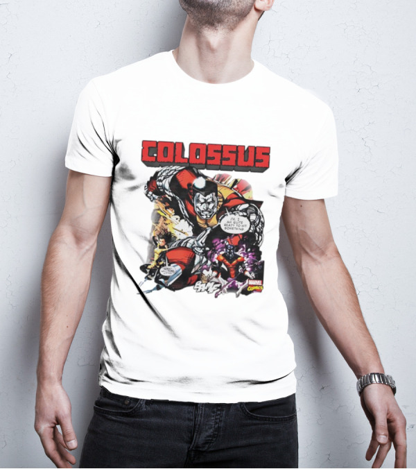 Colossus Quite Ready To Hit Something Marvel Comics Action Scene T-Shirt