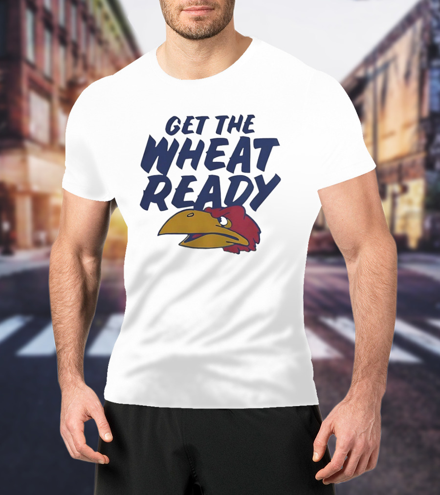 Kansas Jayhawks Get The Wheat Ready Motivational Phrase With Team Mascot T-Shirt