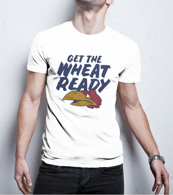 Kansas Jayhawks Get The Wheat Ready Motivational Phrase With Team Mascot T-Shirt