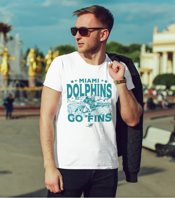 MIAMI DOLPHINS GO FINS Football Player Stadium T-Shirt