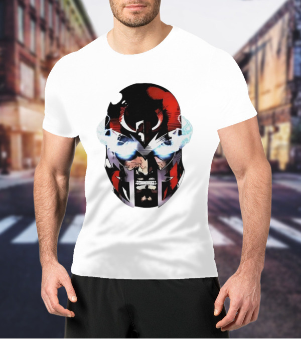 Rare Magneto Big Face Marvel Comic Villain Helmet Power T-Shirt